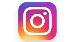 Instagram logo with a gradient background of purple, pink, orange, and yellow.