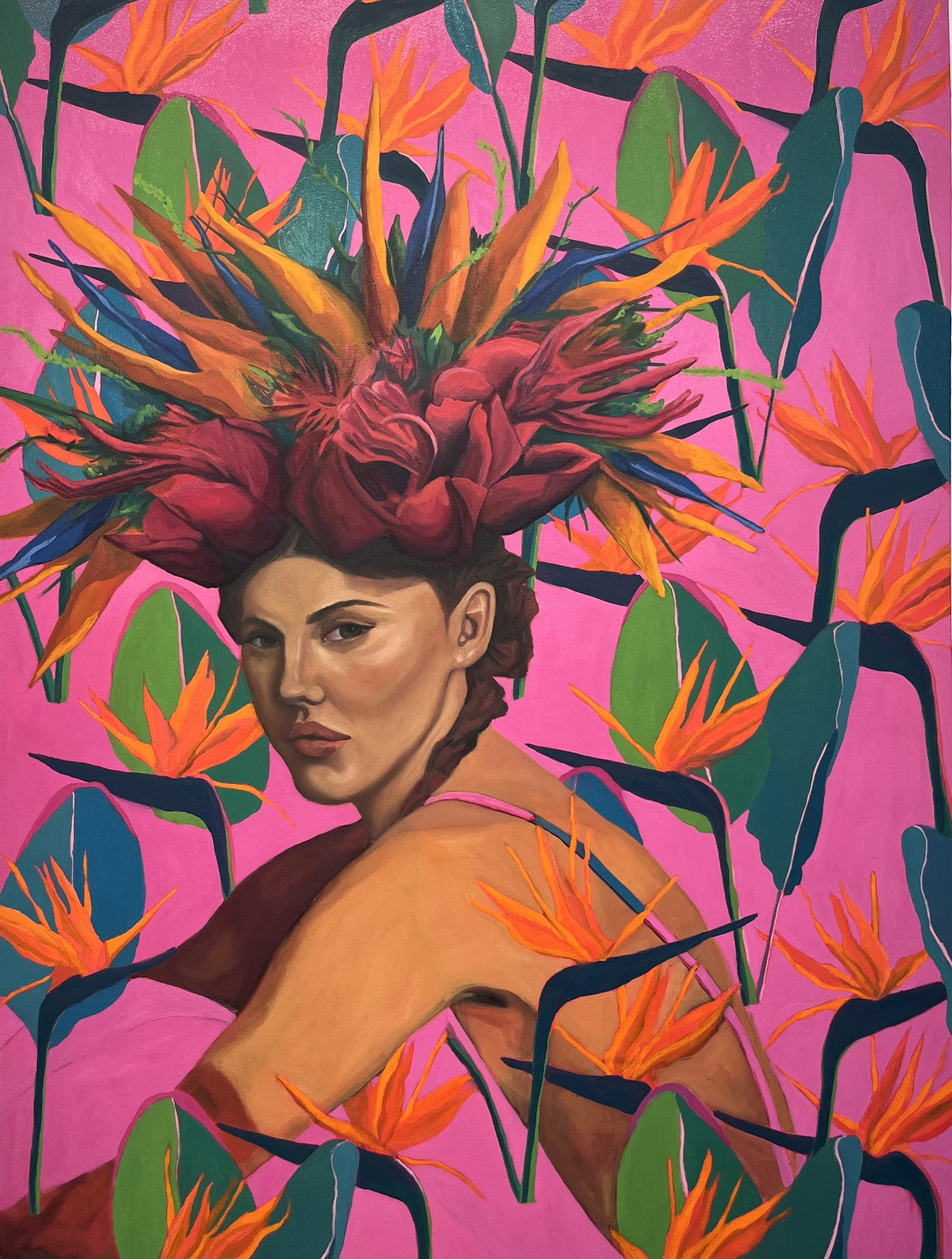 Centerpiece, oil and acrylic on canvas, 48" x 36", 2025