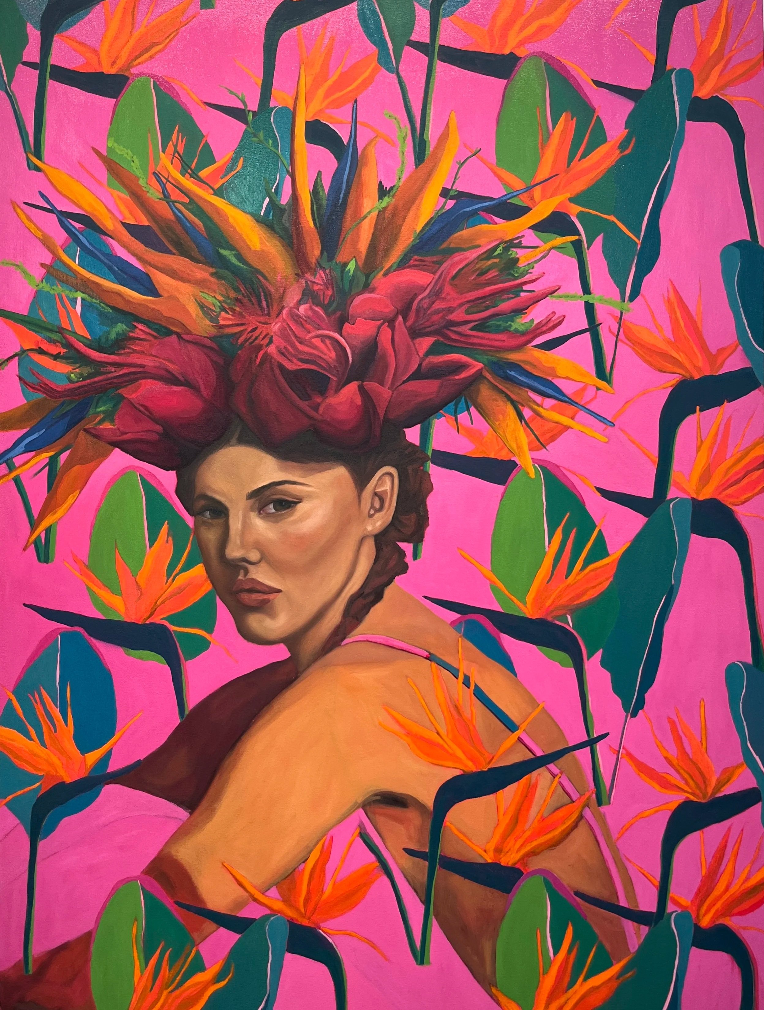 Centerpiece, oil and acrylic on canvas, 48" x 36", 2025