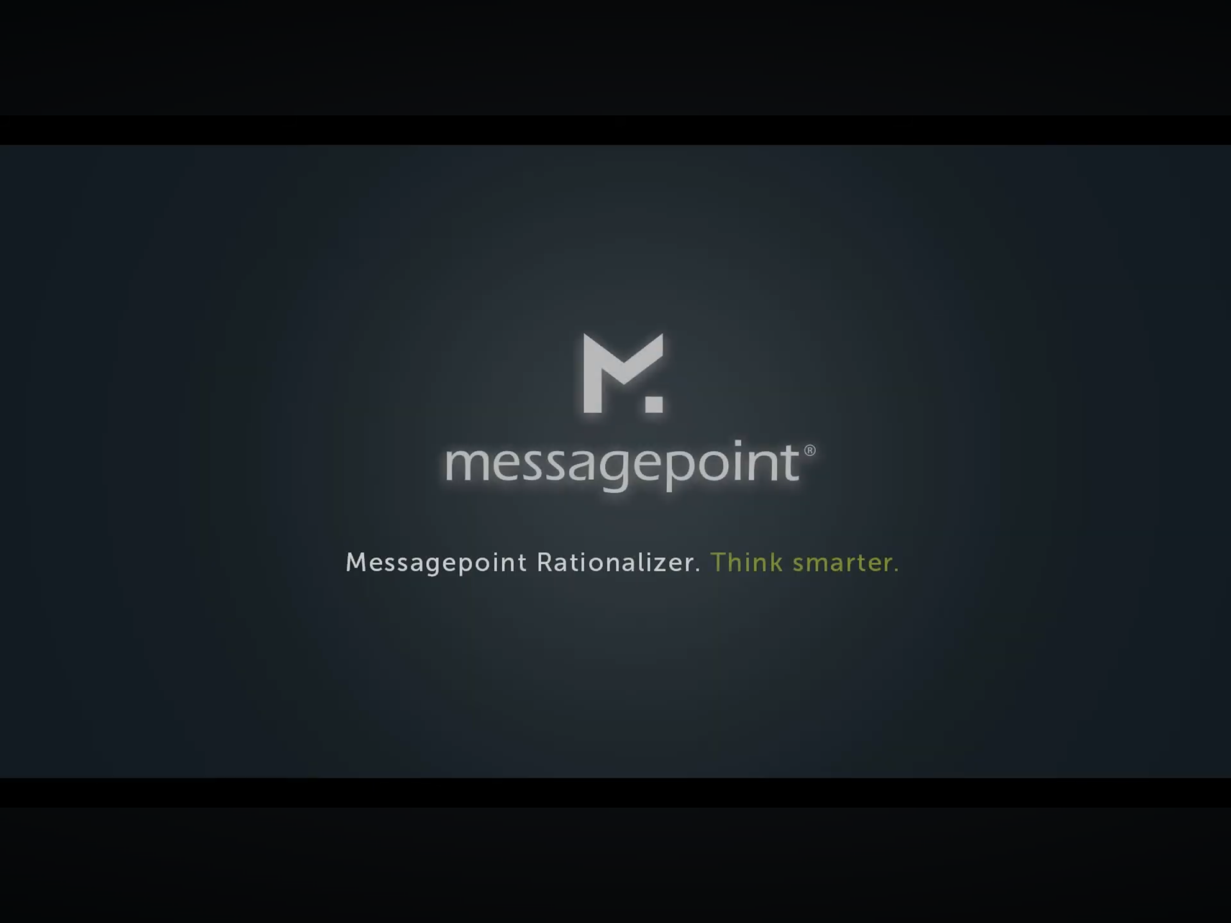 Messagepoint logo with the text "Messagepoint Rationalizer. Think smarter."