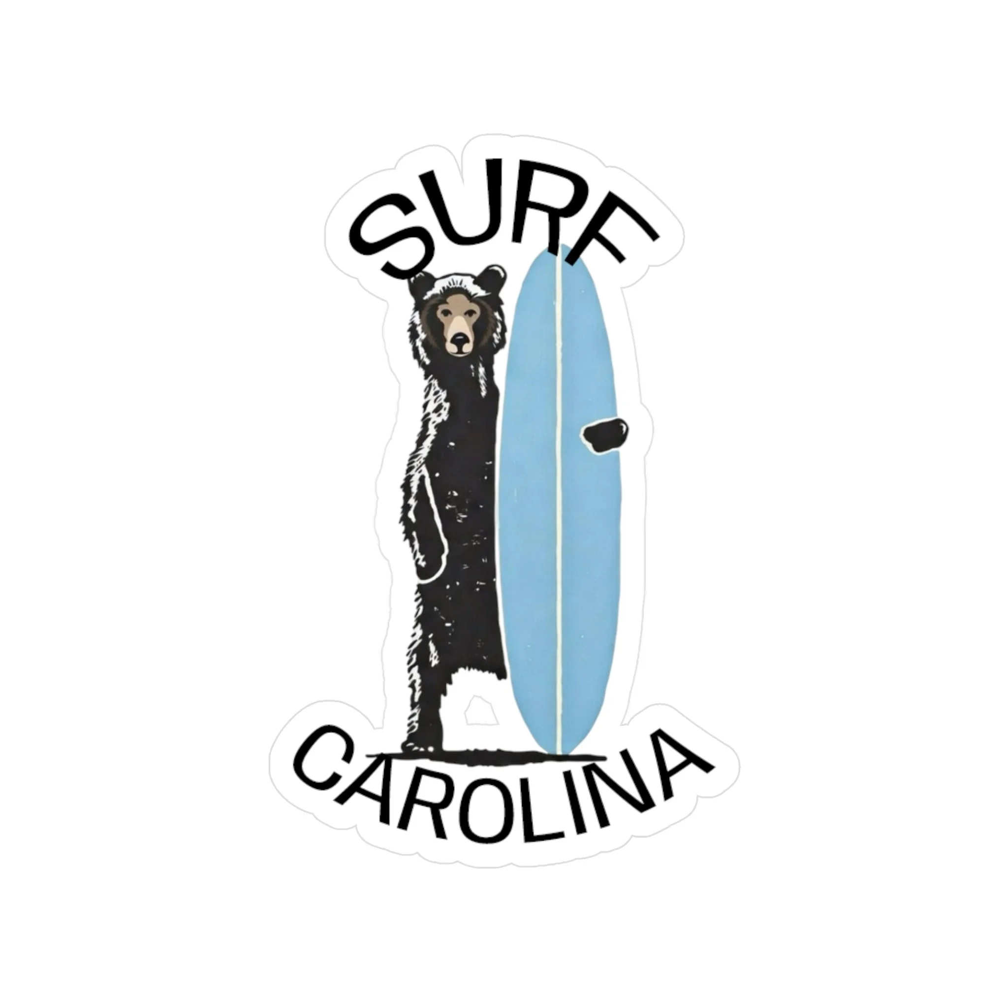 "Appalachia Surfing" Vinyl Decal — Western Carolina Black Bear | 3x4" | 4x6"