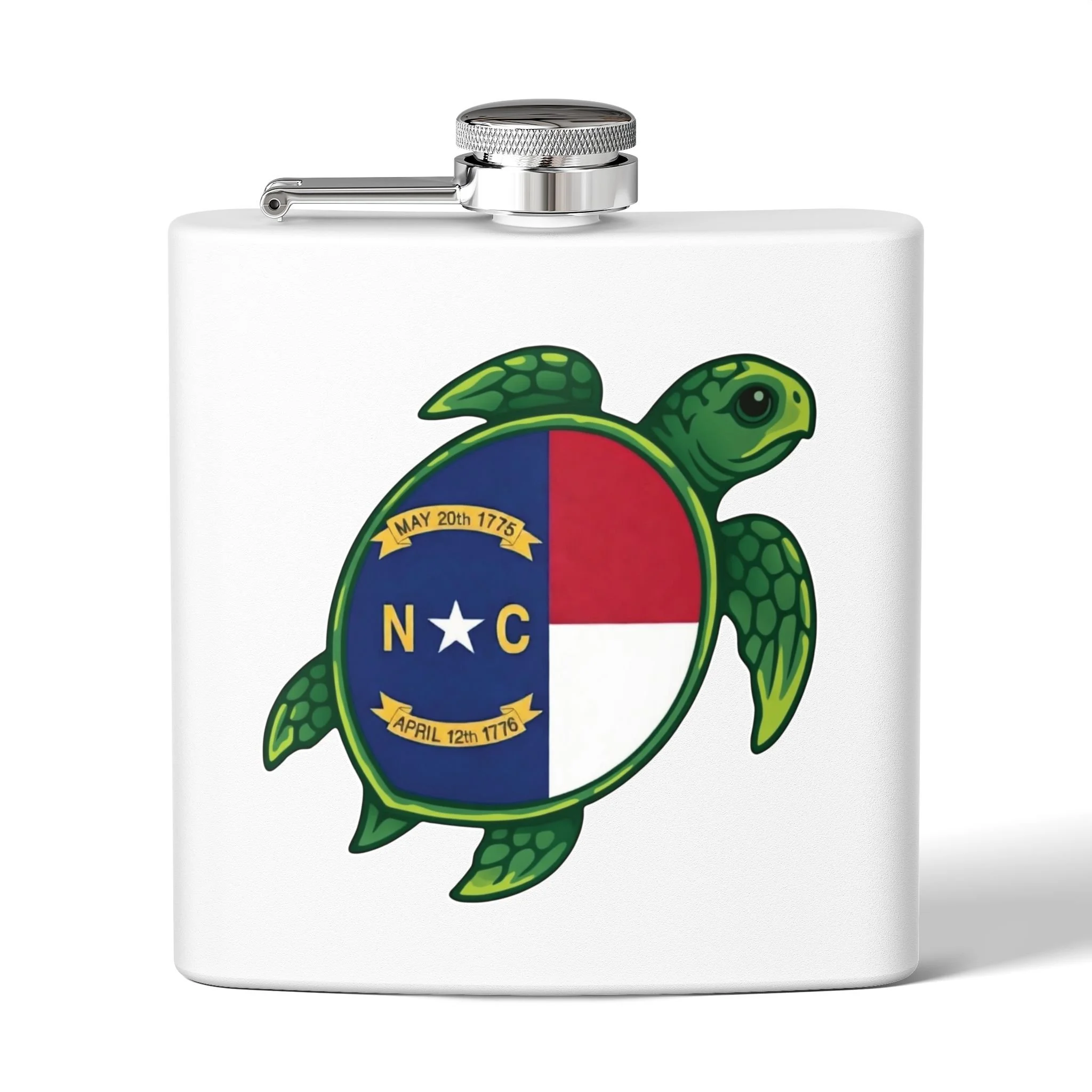 "North Carolina Turtle Season" Stainless Steel 6oz. Flask