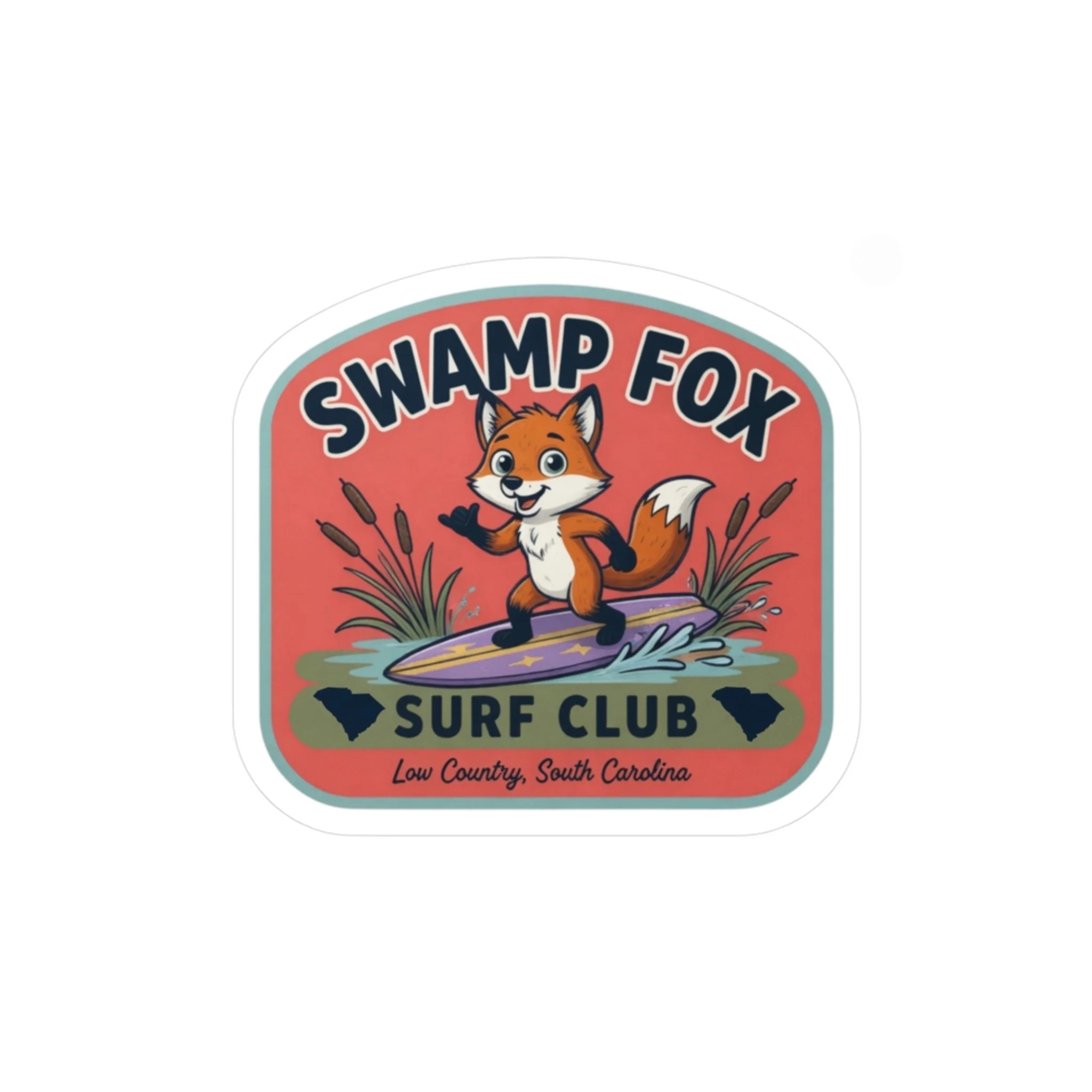 "Swamp Fox Surf Club" Low Country, SC Vinyl Decal