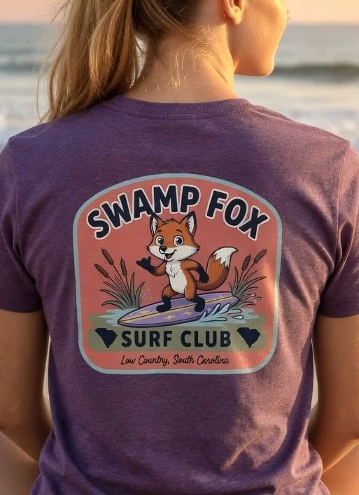 "Swamp Fox Surf Club" Low Country, South Carolina | (Unisex) Tri-Blend Graphic Tee | 6 Color Choices