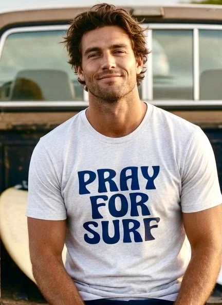 "Pray For Surf" Retro 1960's Grand Strand Edition | (Unisex) Tri-Blend Graphic Tee | 4 Color Options