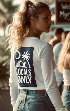 "Locals Only" Women's Long Sleeve White Shirt | South Carolina Edition