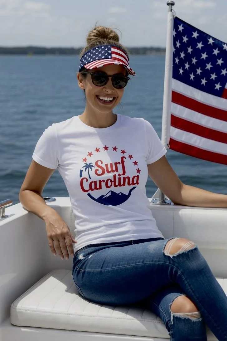 "Surf Carolina" Limited Edition America's 250th Anniversary Women's Fitted Tri-Blend Tee