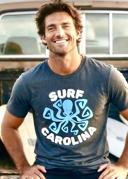 "Octo-Surfer" Design Edition | (Unisex) NAVY BLUE Tri-Blend Graphic Tee