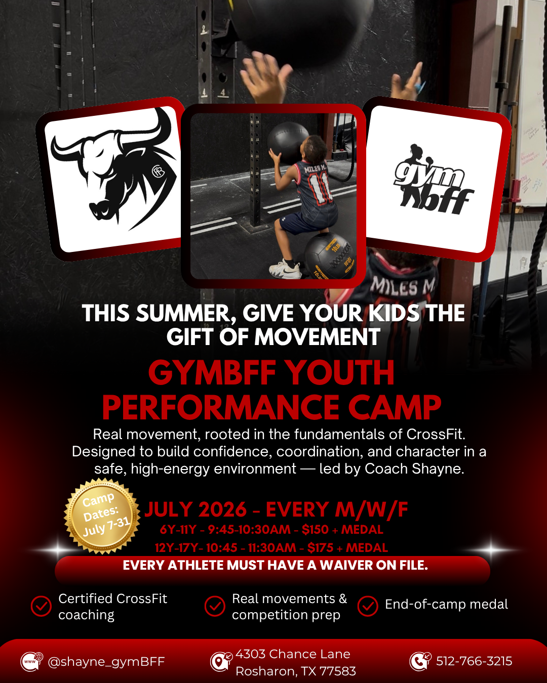 GymBFF Youth Performance Camp - Ages 6-11y
