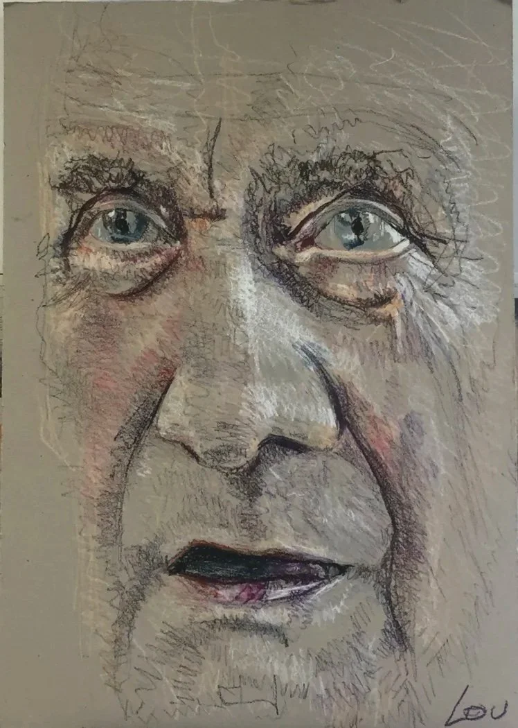 Leonid
Aquarellkreide auf  Pappkarton
70x100 cm
2018
