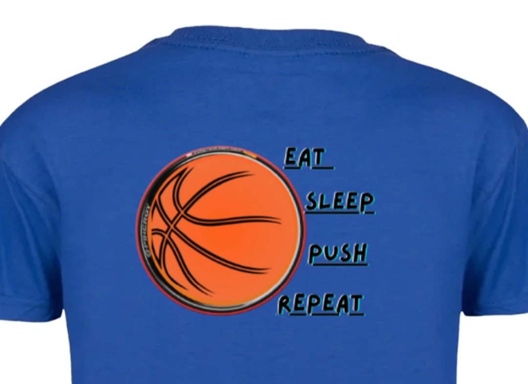 Eat, Sleep, Push, Repeat Wheelchair Basketball T-Shirt Unisex (Adult & Kids)