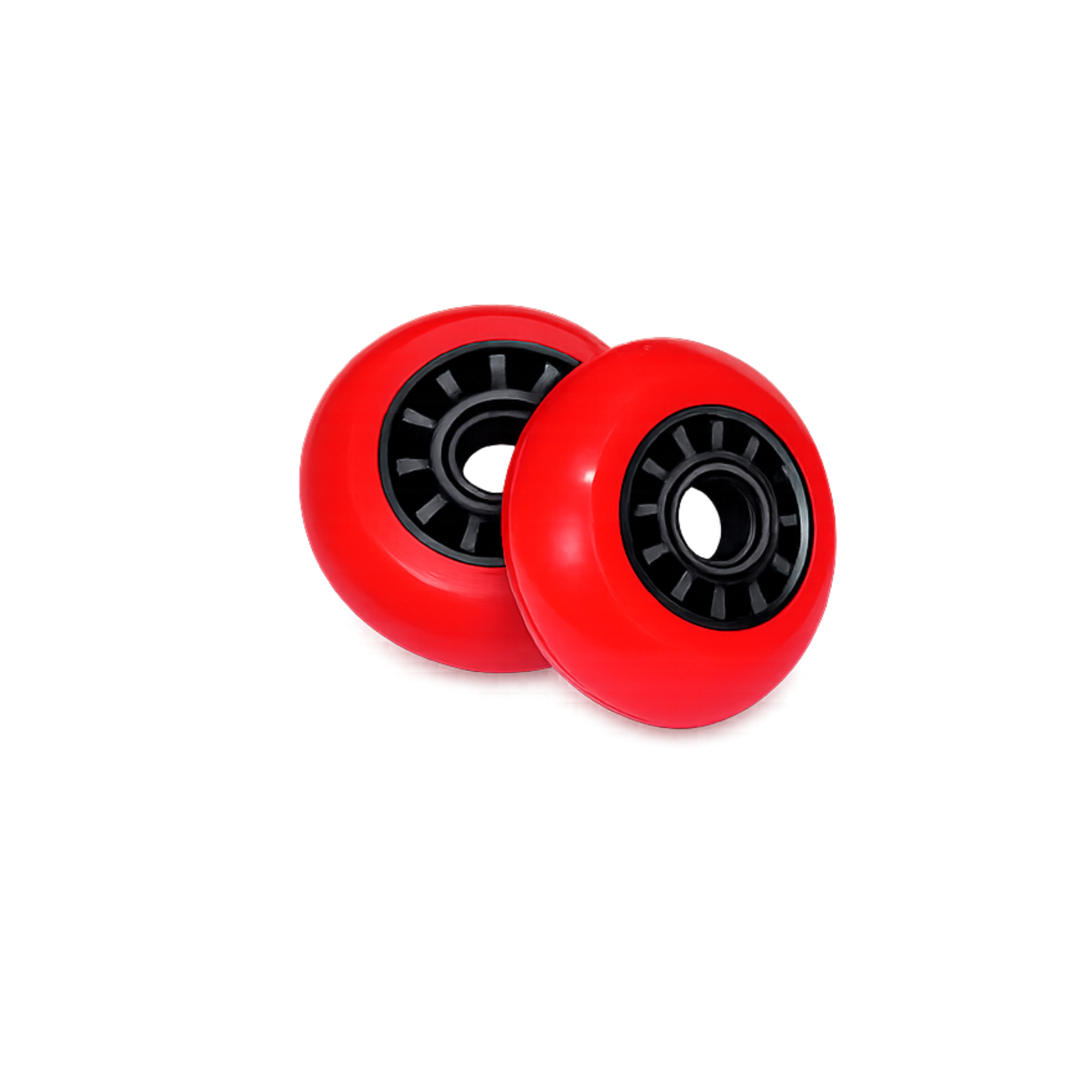 72mm Red Castor Wheels 85A. Option to have fitted with choice of 3 bearings.
