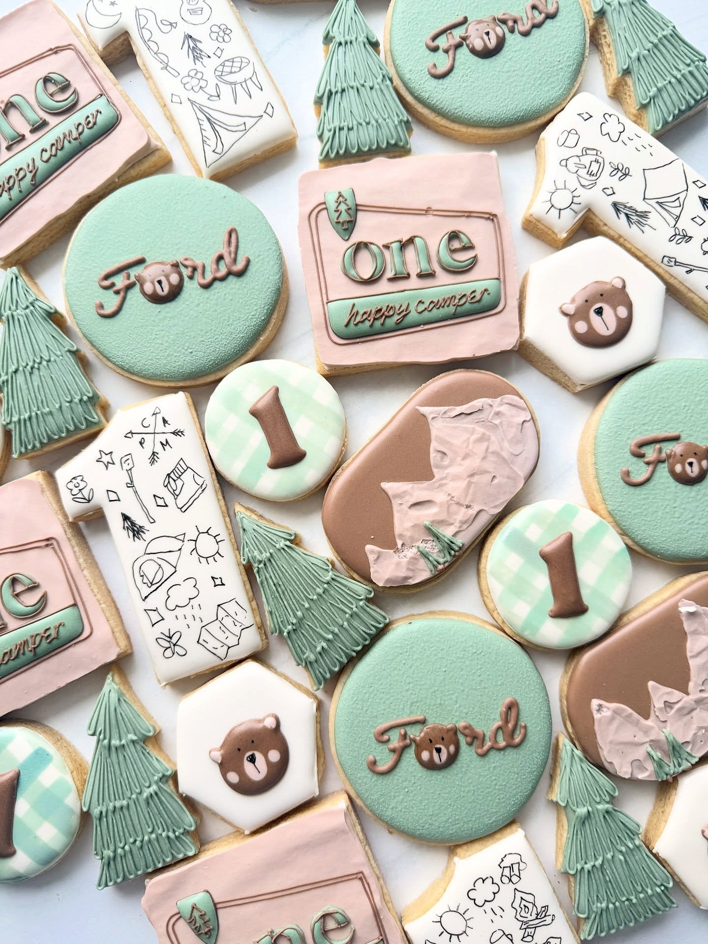 Ford is one happy camper 🐻 

#happycamper #birthdaycookies #firstbirthdayparty #onehappycamper #designercookies