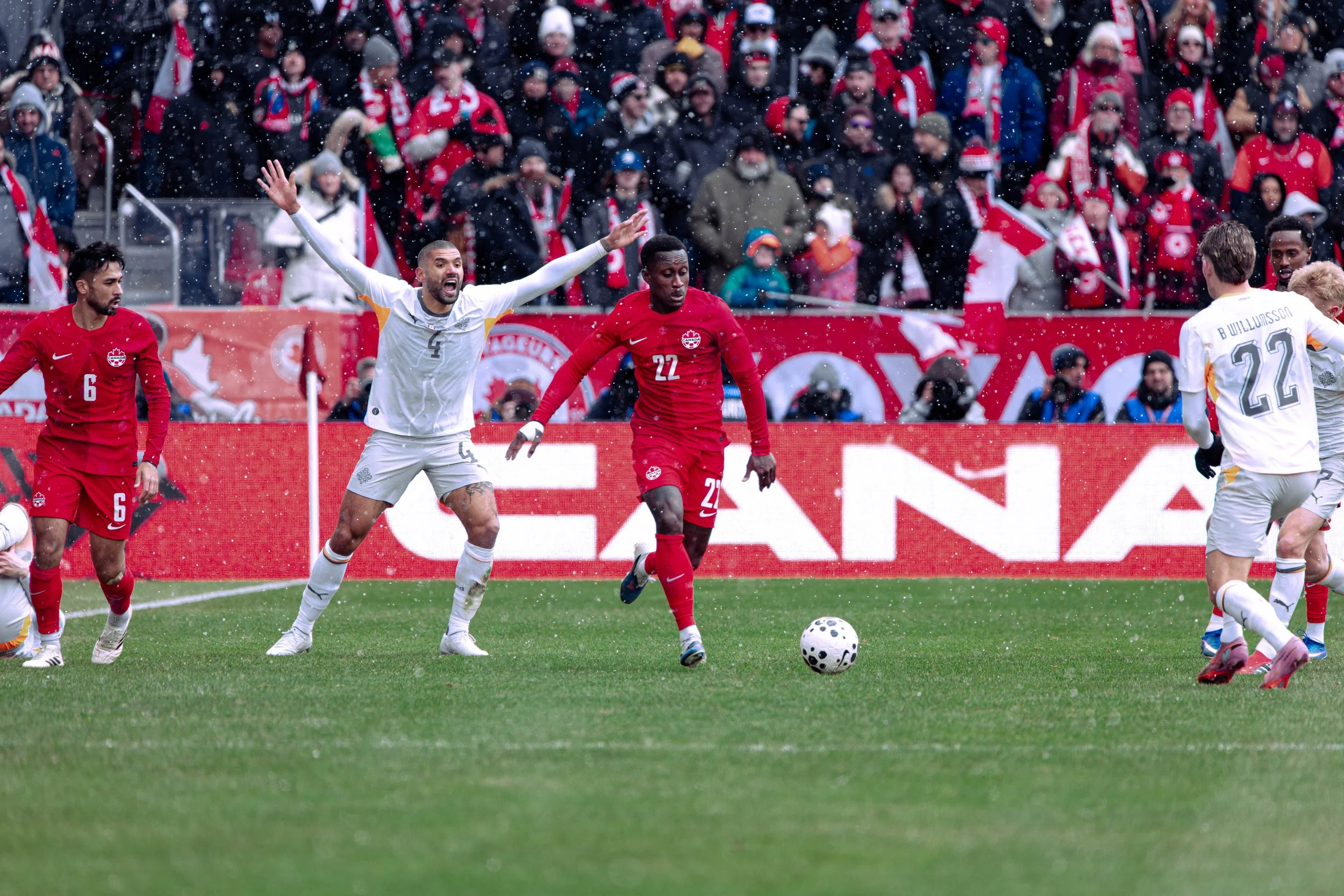 Richie Laryea Laryea advances the ball against Iceland in a friendly match in Toronto