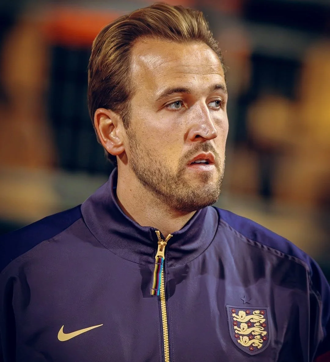 England Captain Harry Kane stands for the national anthem against Latvia in October 2025
