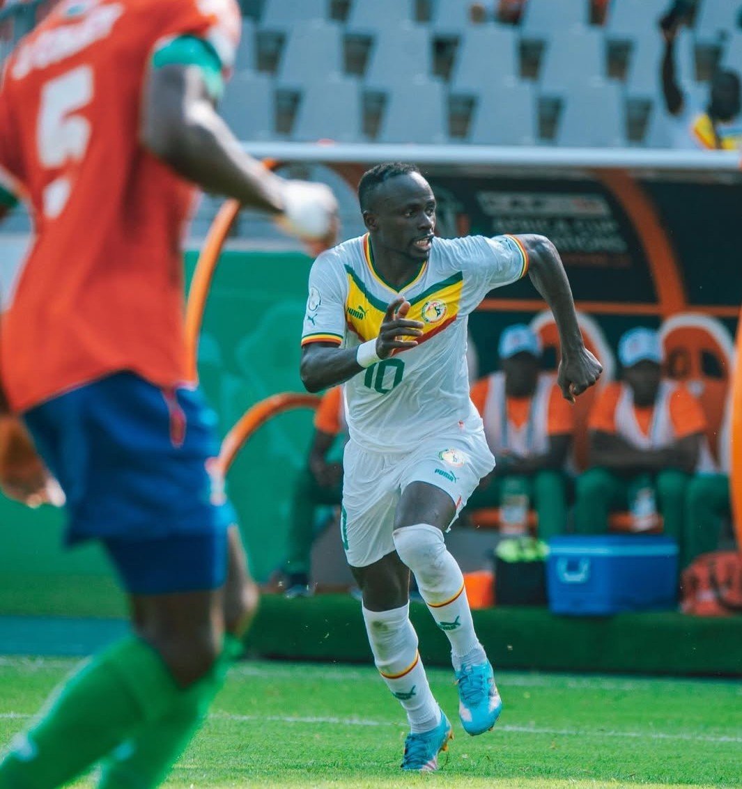 Sadio Mané moves into position at the 2024 African Cup of Nations