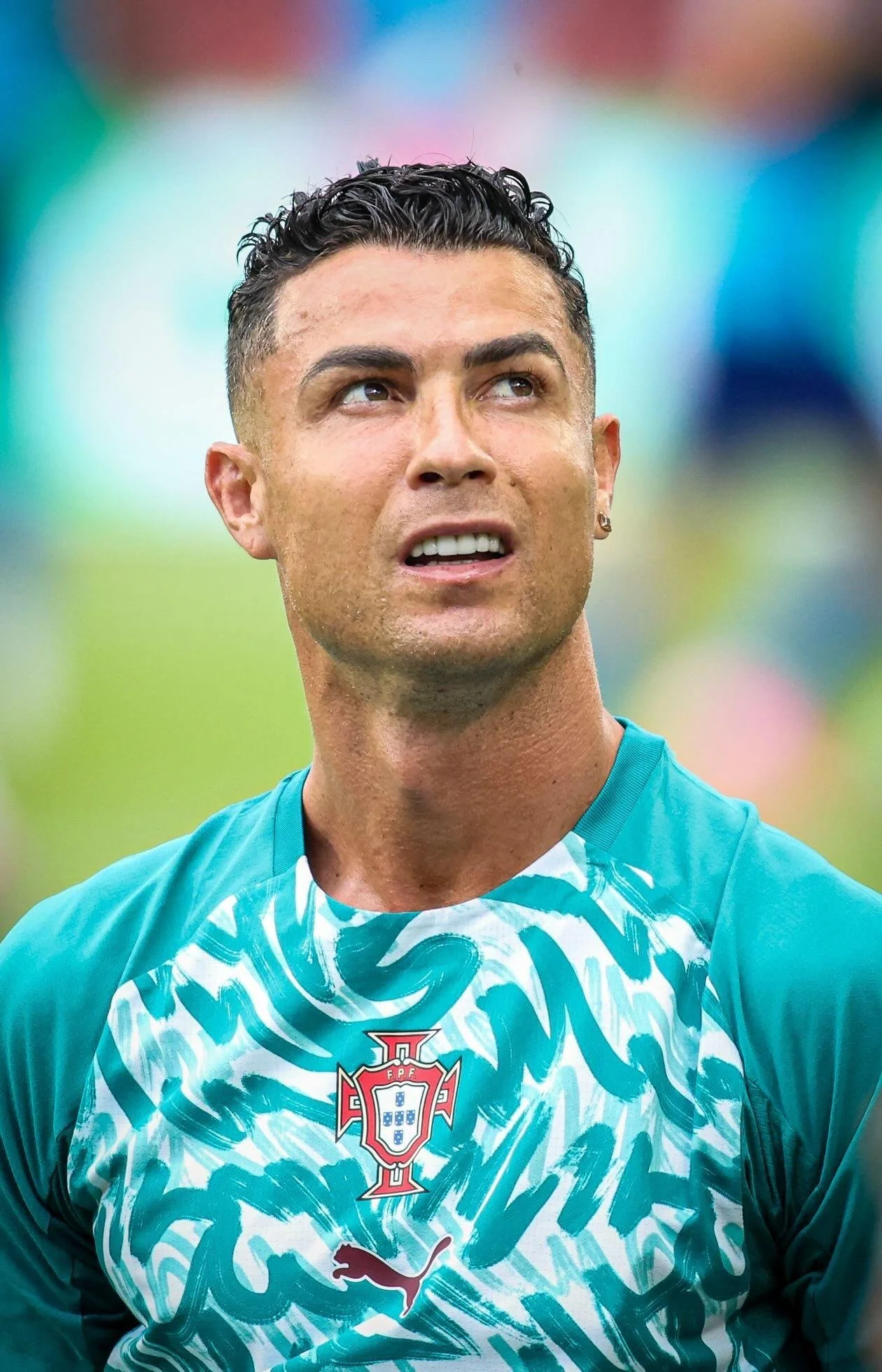 Crisitano Ronaldo looks on as Portugal faces Croatia in a Round of 32 match against Portugal at the 2026 World Cup in Toronto.