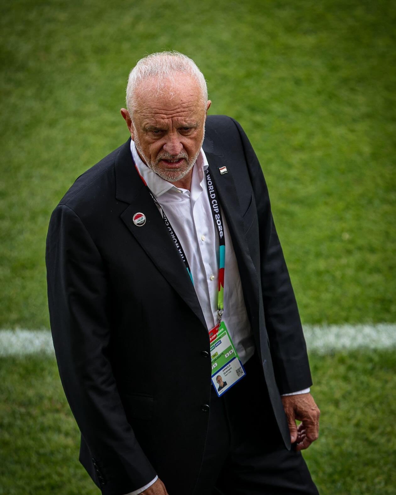 Iraq Head Coach Graham Arnold looks on from the technical area during a FIFA World Cup match in Toronto against Senegal