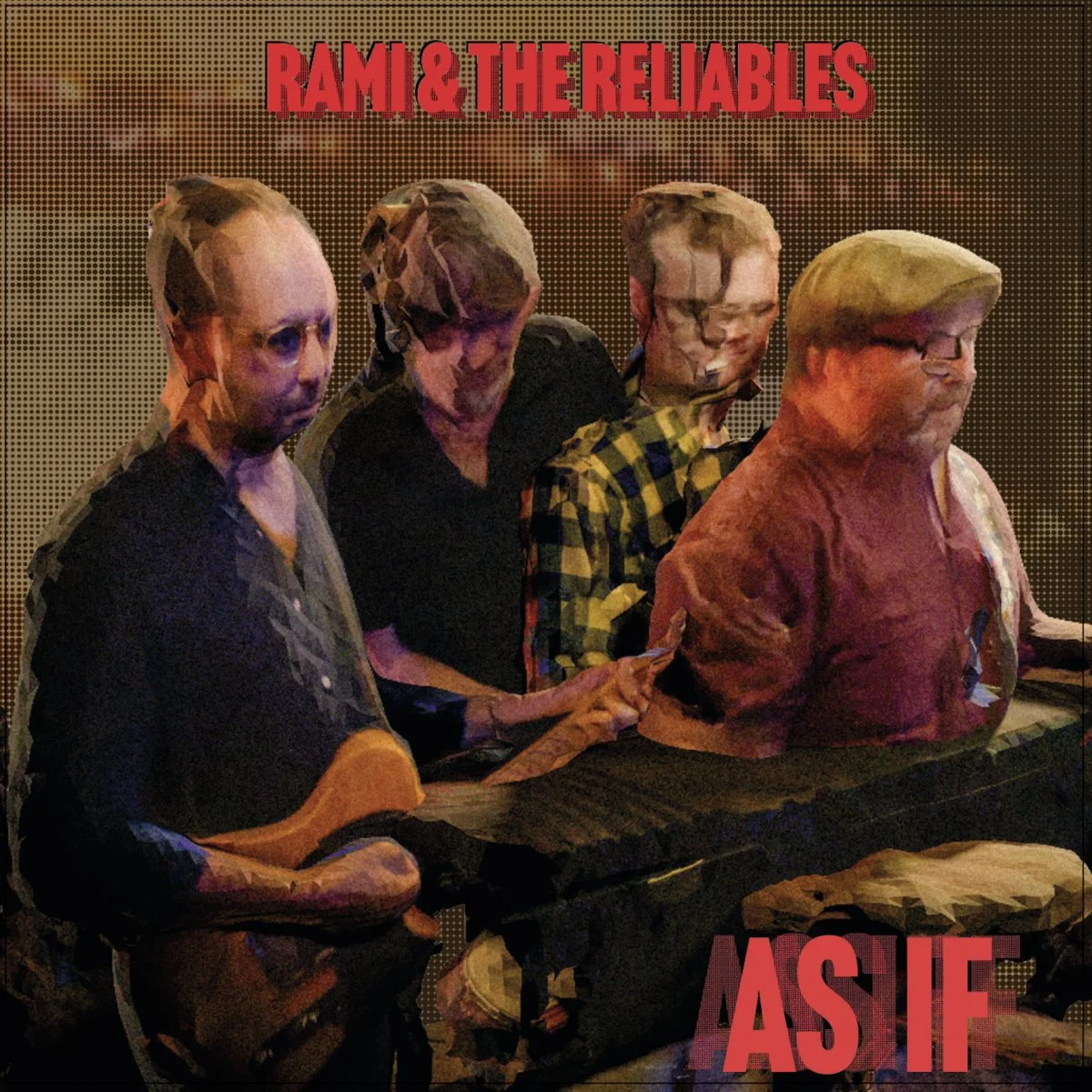 Album cover for 'As If' by Rami & the Reliables, FABCOM! Records (2025). 3D photo composite by Ludvig Peres.