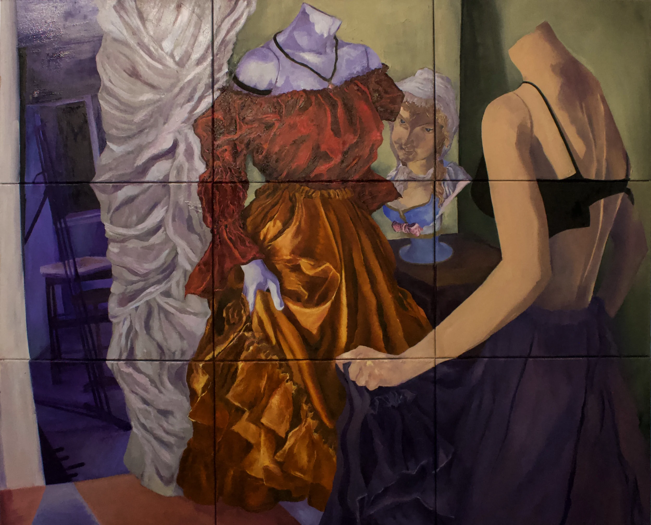 Dressed in Conversation, 2026, oil on canvas, 48 x 60 in.