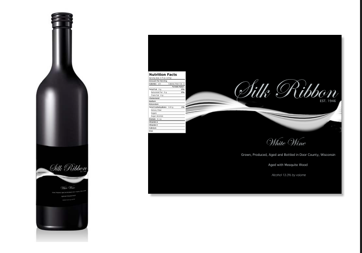 Silk Ribbon - Wine Label Mockup