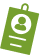 A green ticket or paper with an emblem or badge on it.