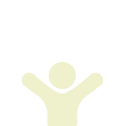 A person with arms raised, surrounded by stars and sparkles.