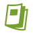 Green lowercase letter 'd' on a black background