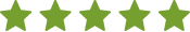 A graphic of five green stars.