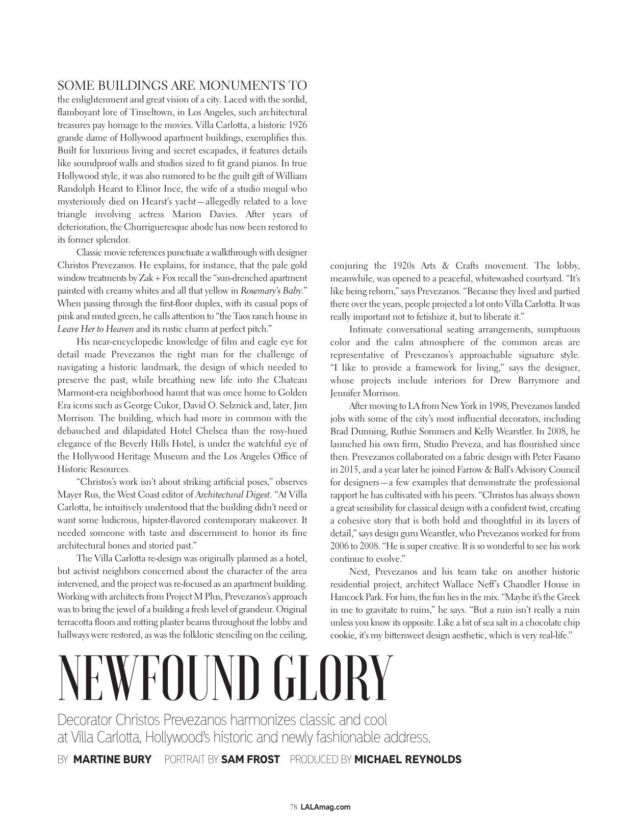 LALA Magazine — Newfound Glory, feature on Villa Carlotta by Christos Prevezanos