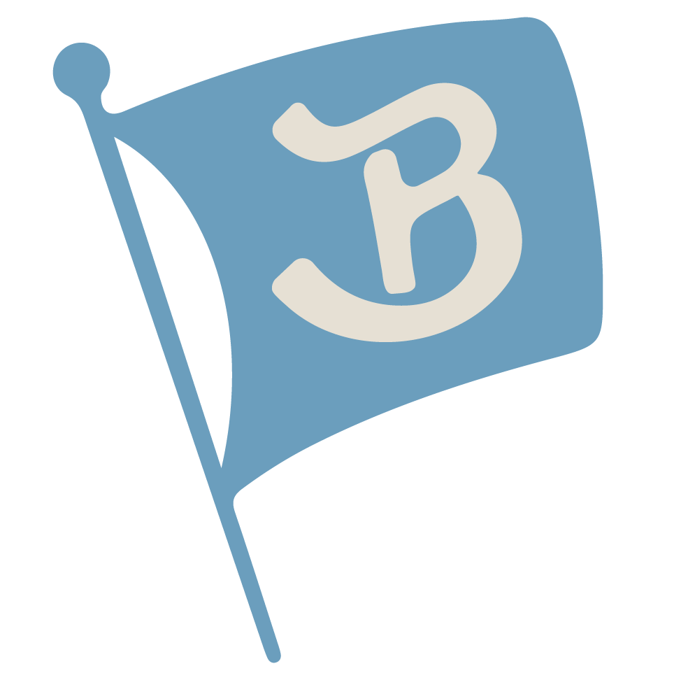 A blue flag with the number 3 in white on it.