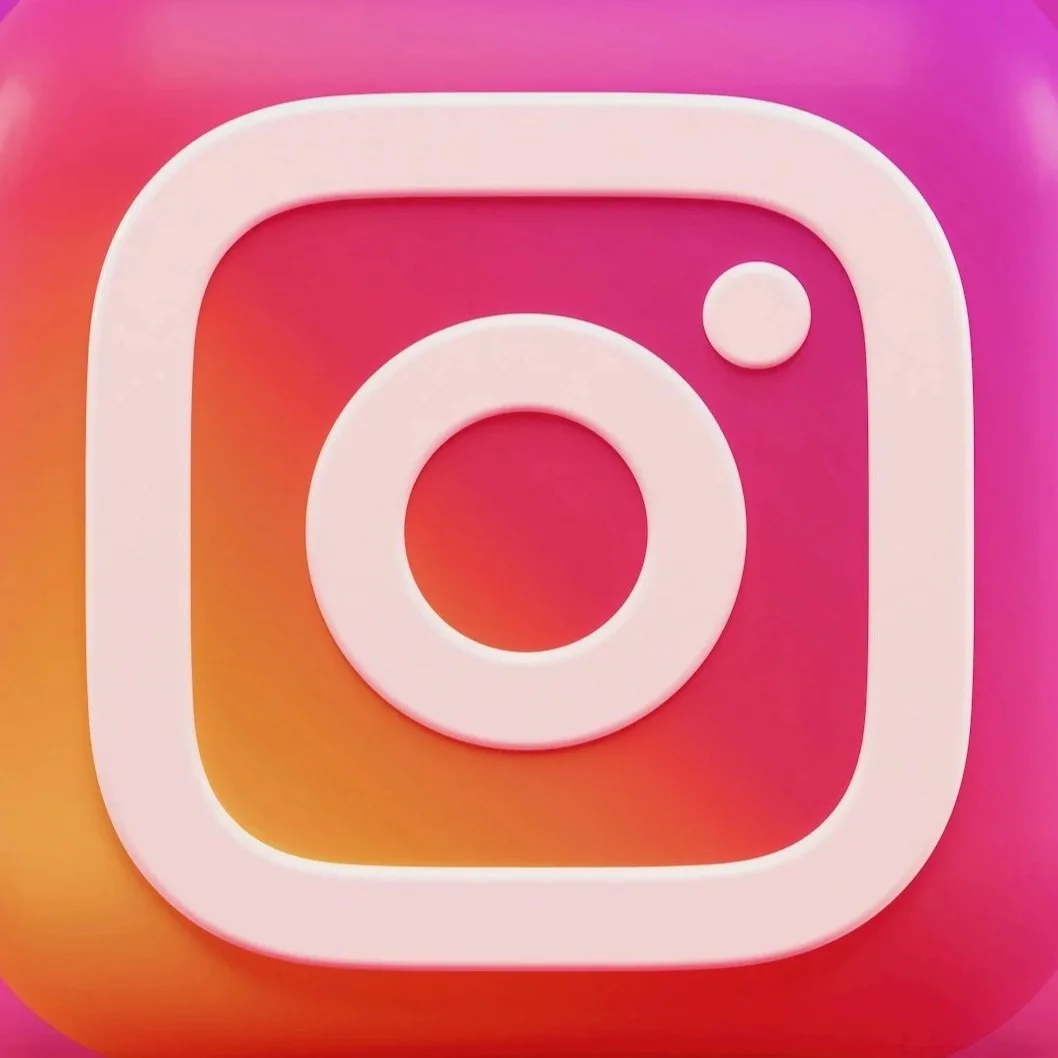 Instagram app logo with a pink, orange, and purple gradient background.