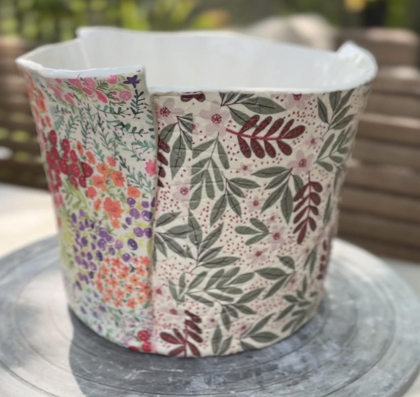 Patchwork Planter 6" (multi colour)