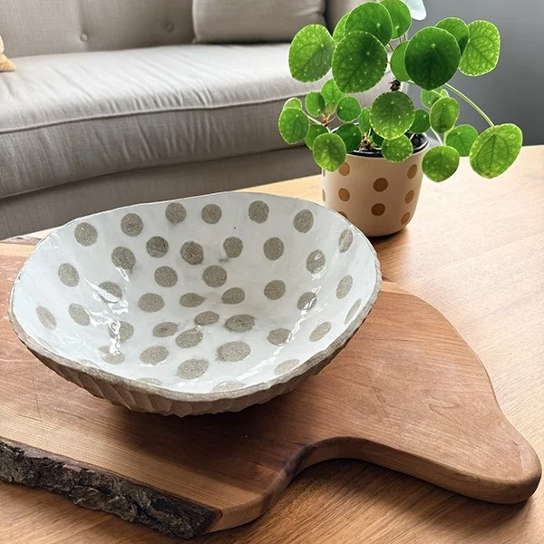 Granite Round Polka Dot Bowl