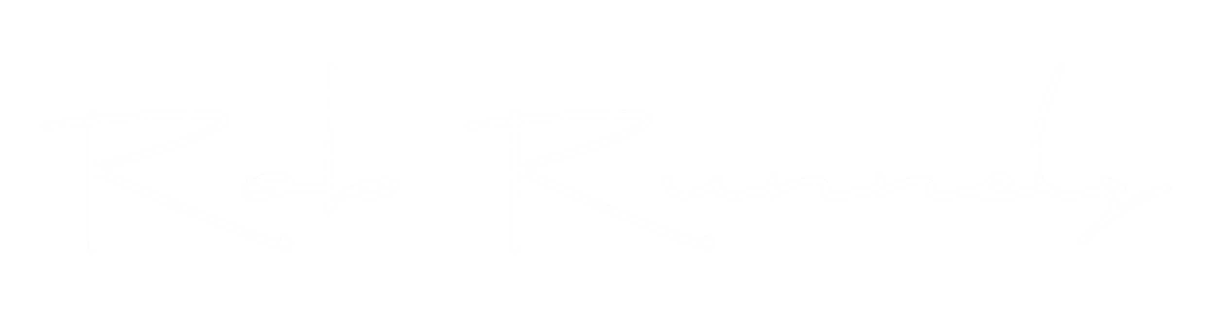 Sign with white cursive writing on black background that reads "Rho Rho Unmouted".