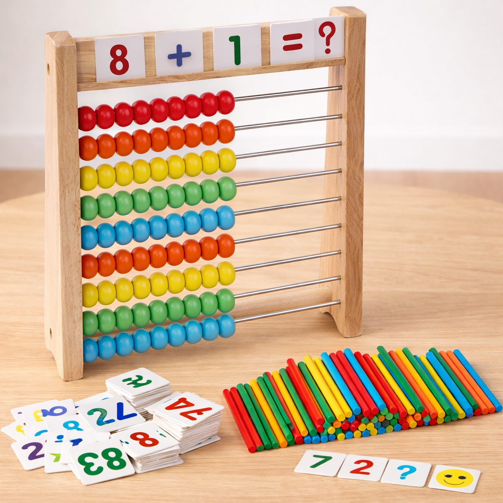 Abacus counting toy for kids math learning