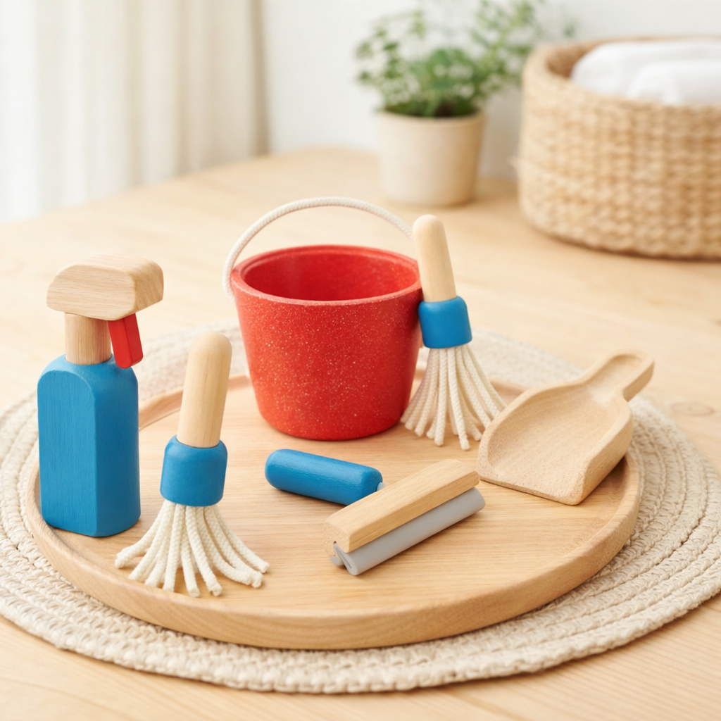 Montessori Wooden Housekeeping Play Set