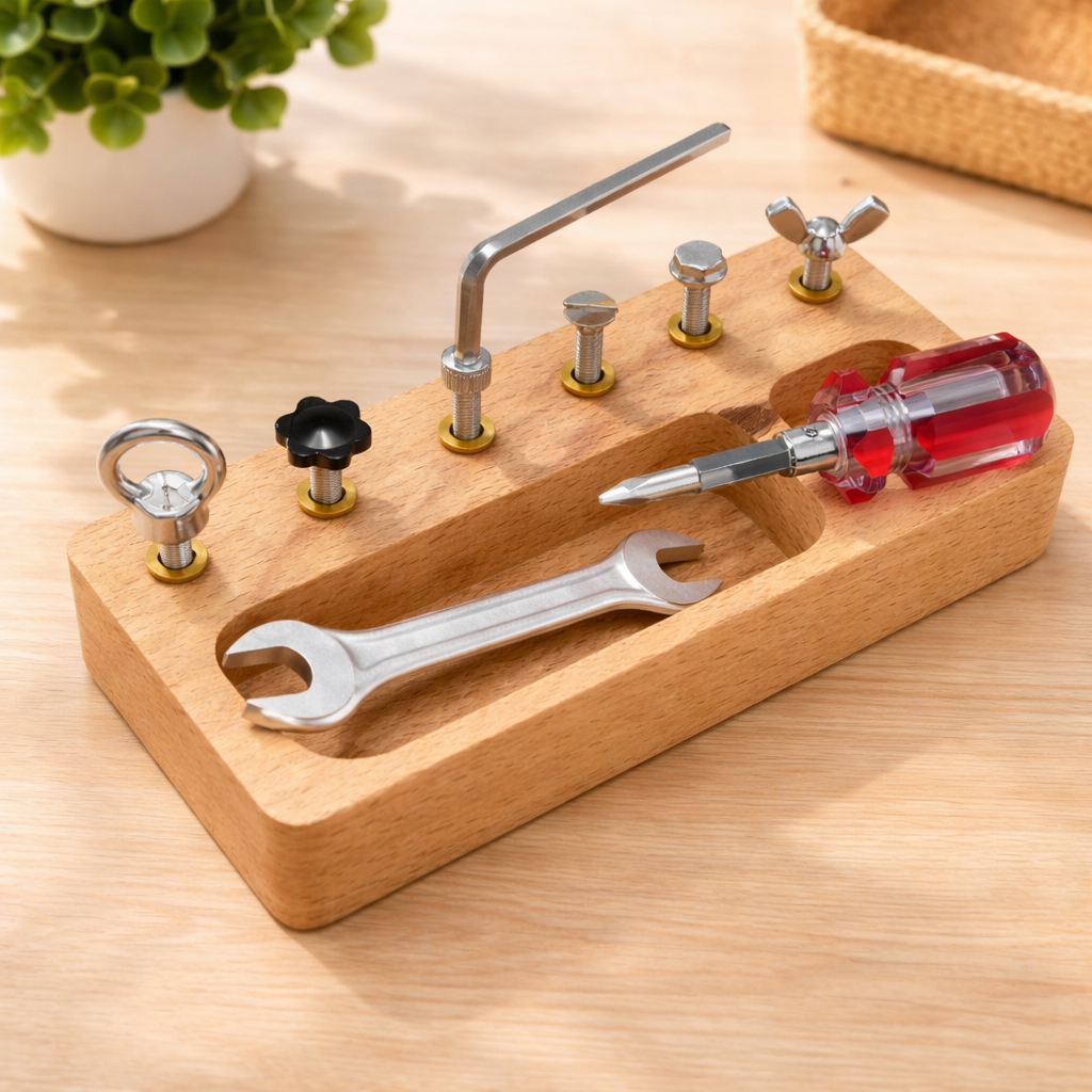 Montessori wooden screwdriver board