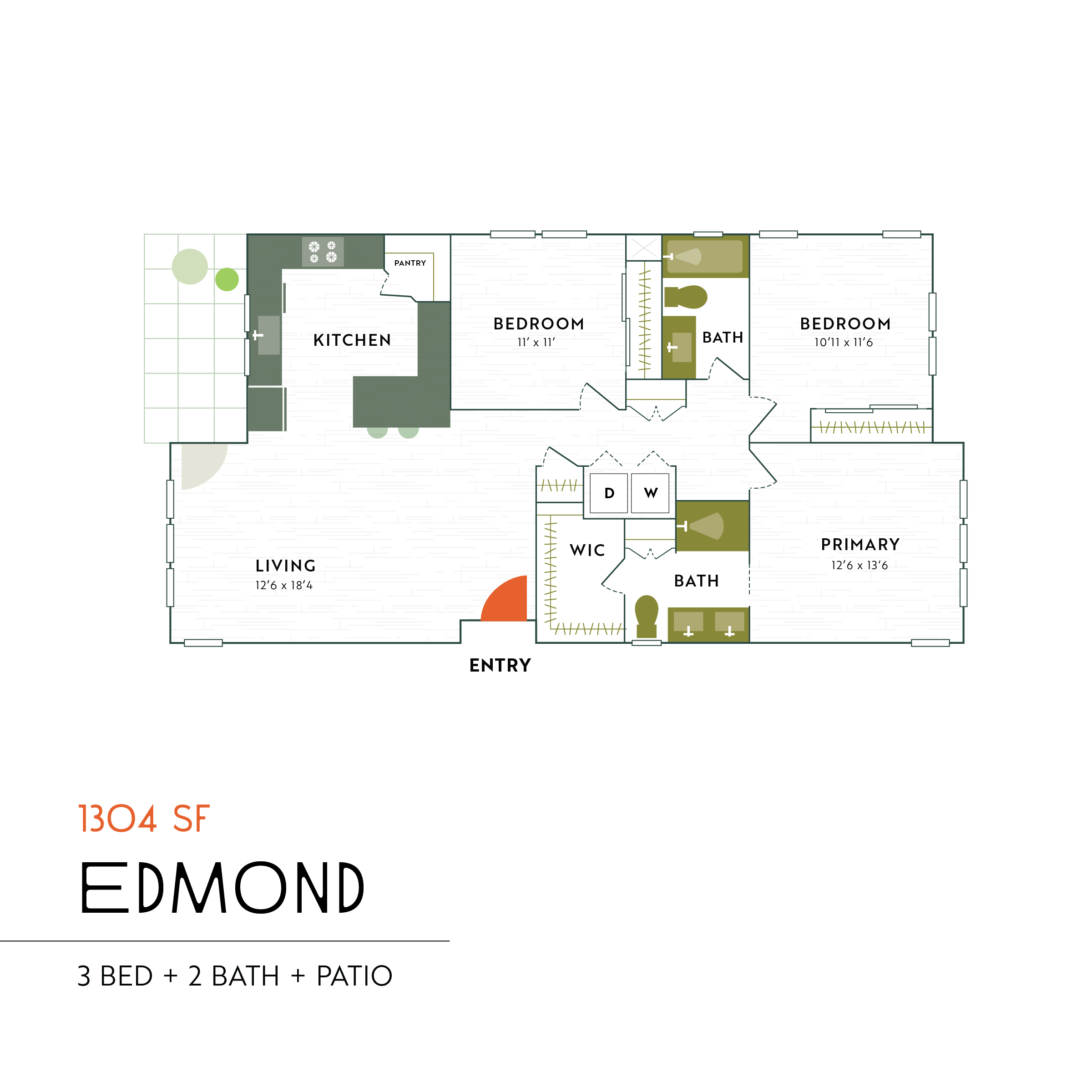 Elowen Oak Floor Plan | Edmond - 3 Bed + 2 Bath