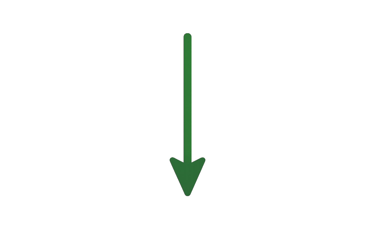 A green downward-pointing arrow on a black background.