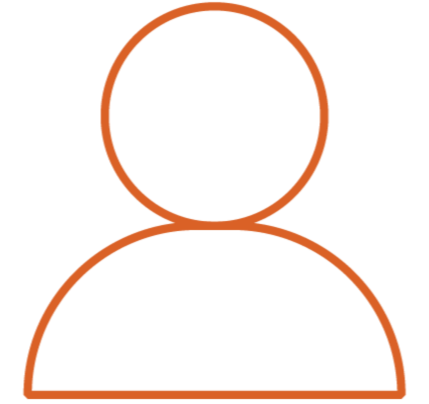 Geometric drawing of an outline square with sections divided by vertical, horizontal, and circle lines.