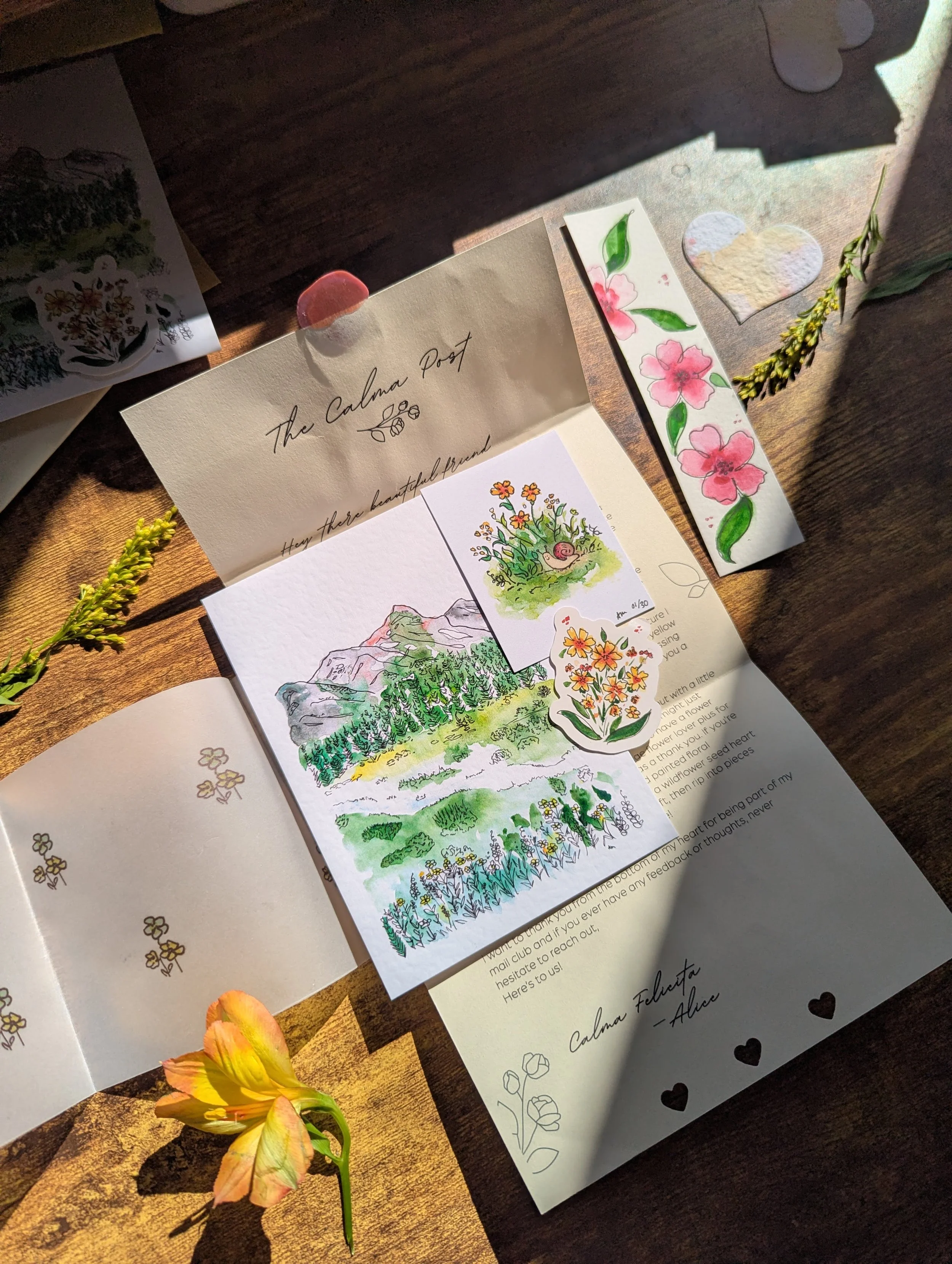 Mail club watercolor watercolour nature artist snail mail