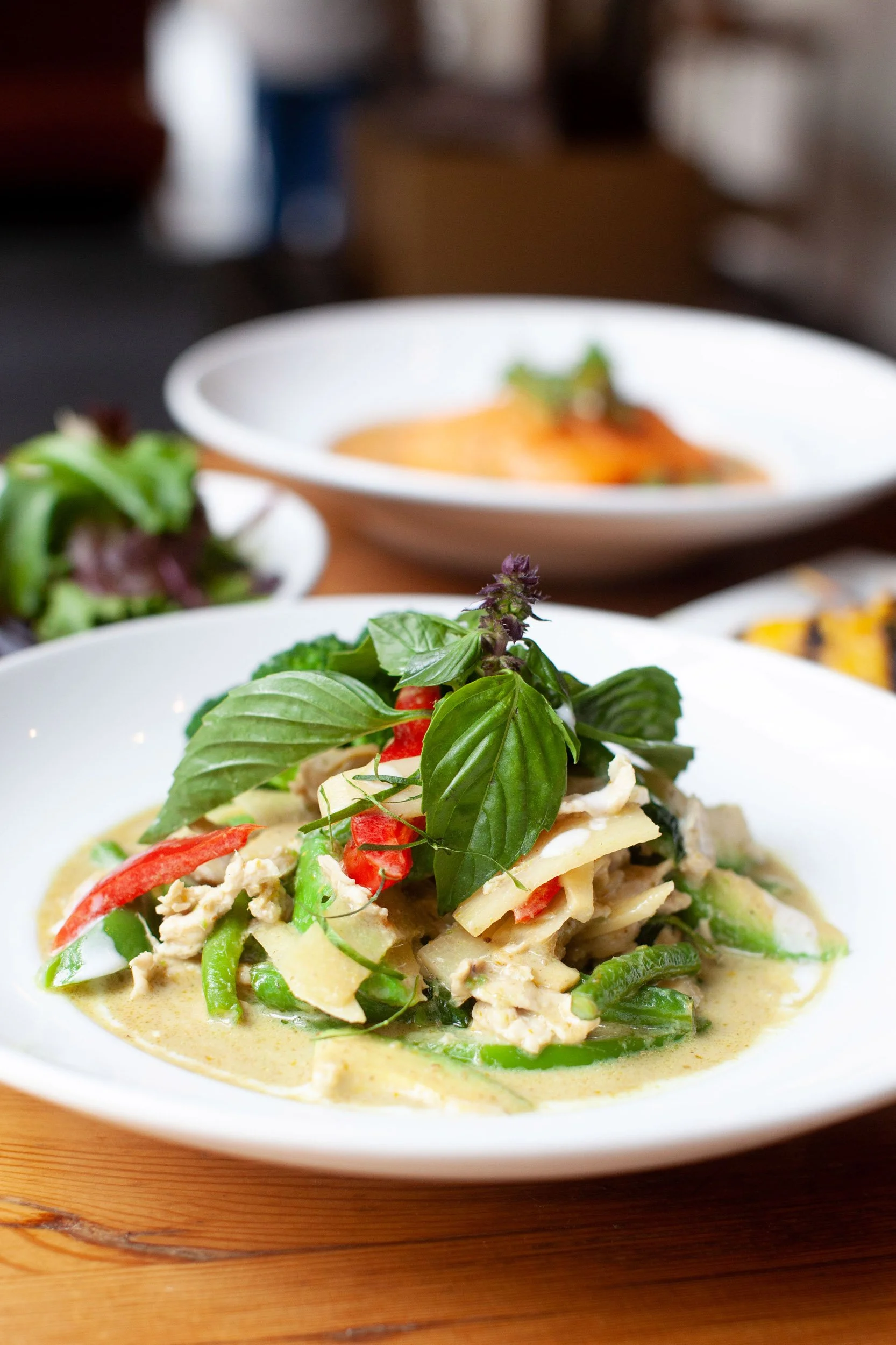 Noodle dish with fresh herbs and vegetables at Sabai Cafe & Bar
