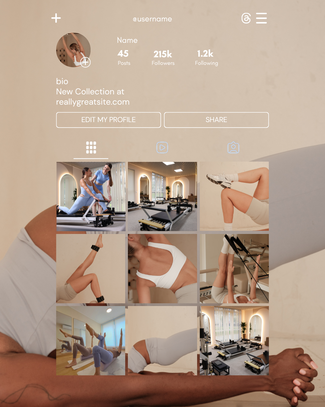 Instagram Profile Mockup Canva Template (Aesthetic Grid Preview)
