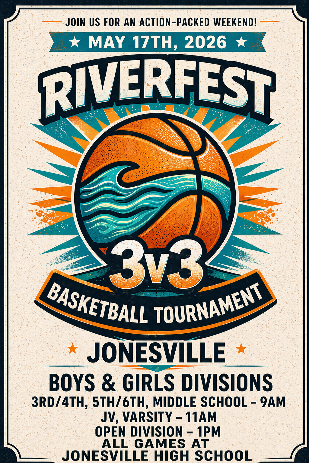 Jonesville Boys Basketball 3 on 3 RiverFest Tournament