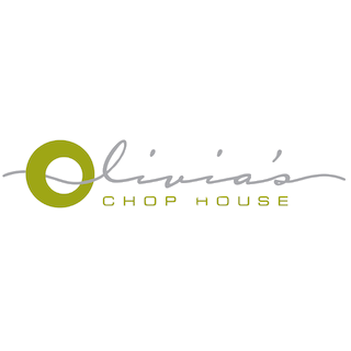 Logo for Olivia Chop House with stylized text 'Olivia' and 'Chop House' on a black background.
