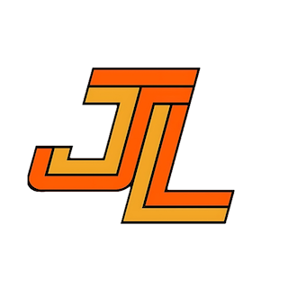 Stylized logo featuring overlapping letters 'J' and 'L' in orange and yellow with black outlines on a black background.