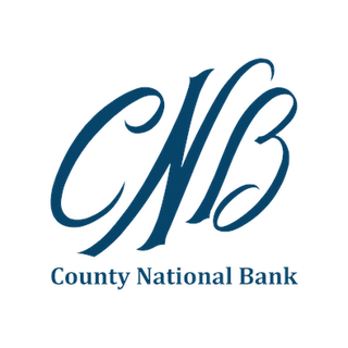 County National Bank logo with stylized initials 'CNB' in cursive font.