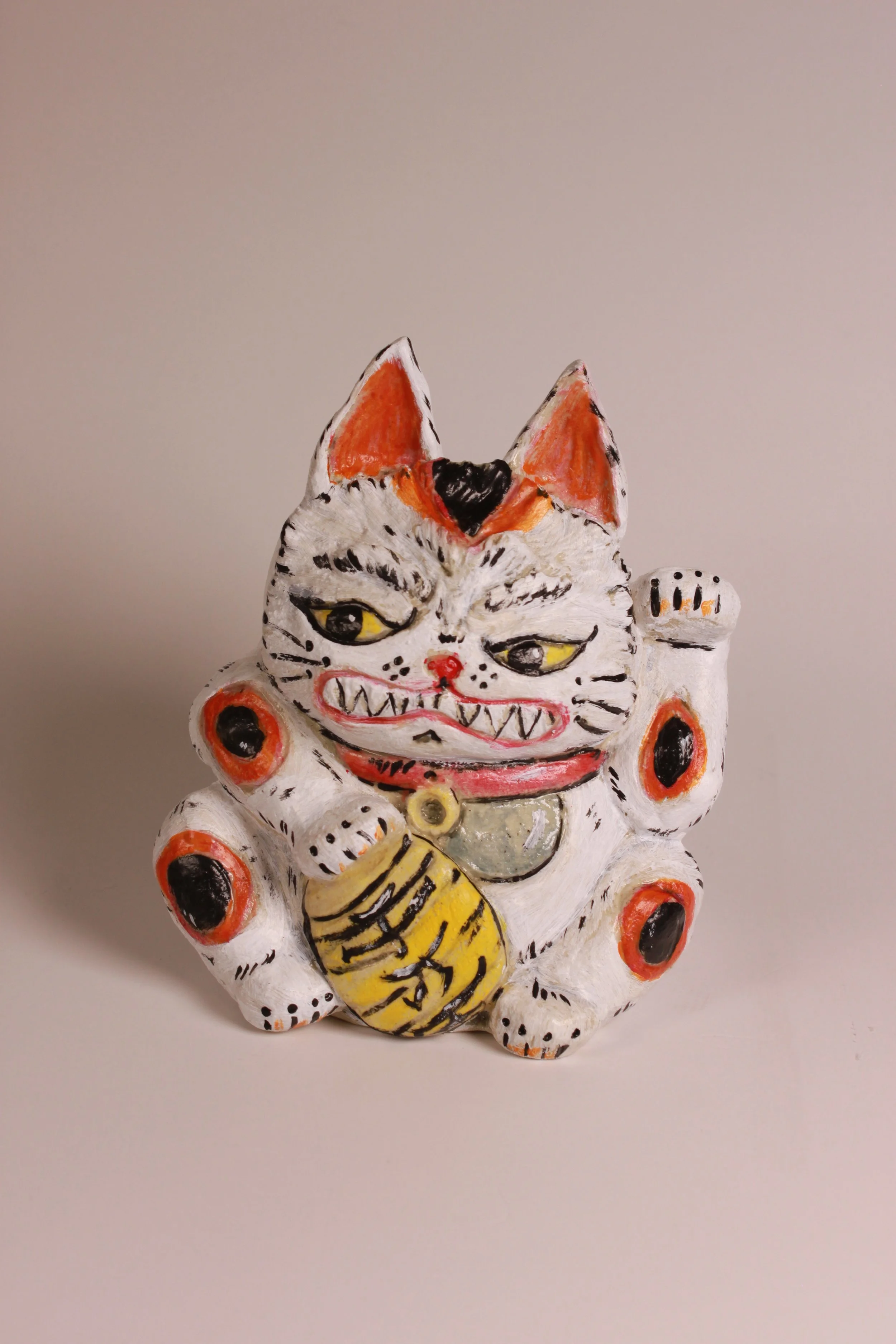 Angry Lucky Cat Figurine