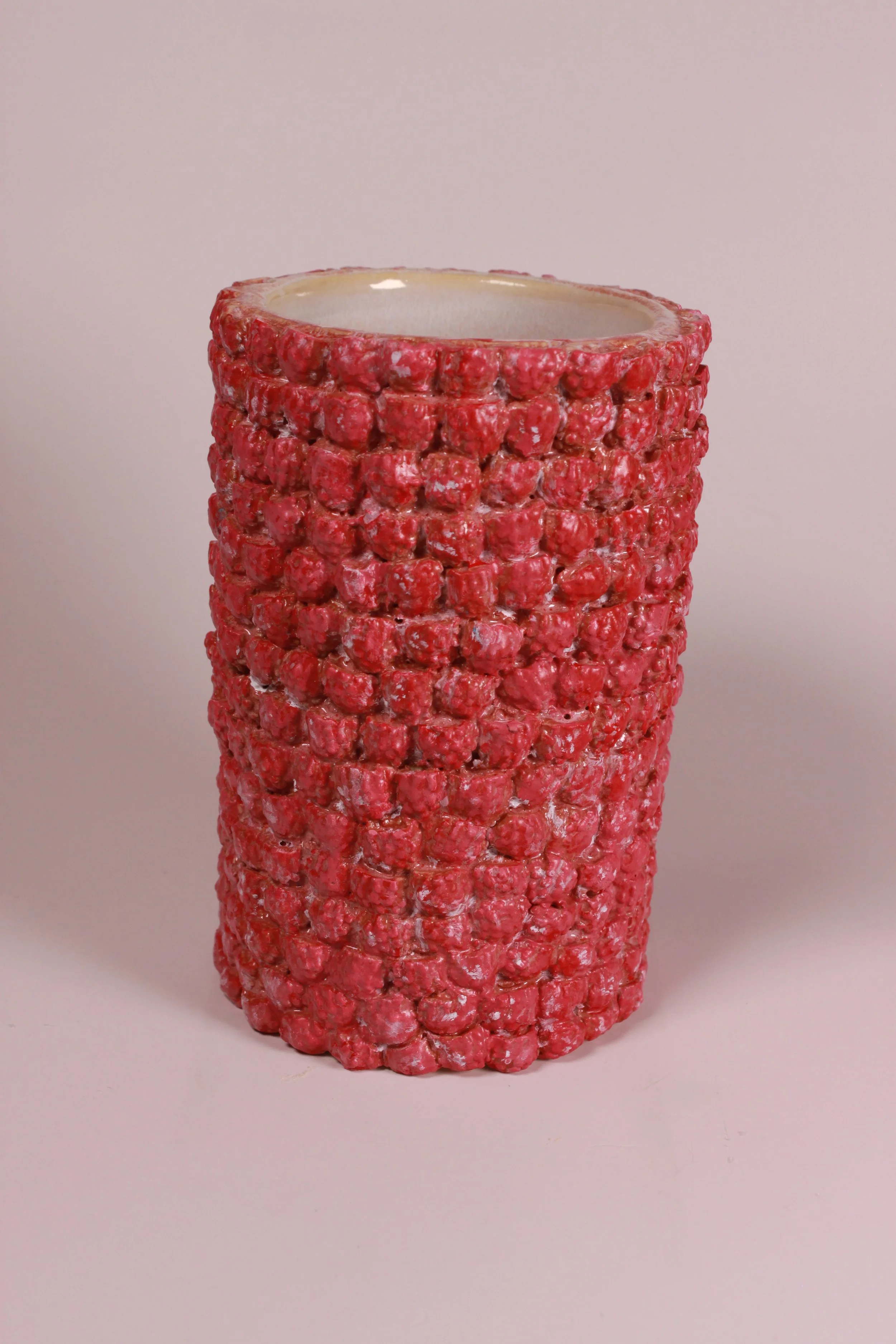 One-of-a-Kind Handcrafted Raspberry Ceramic Vase
